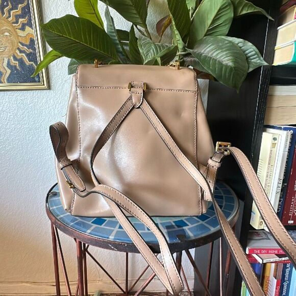 Michael Kors tan MK Backpack Gold chain main image 8